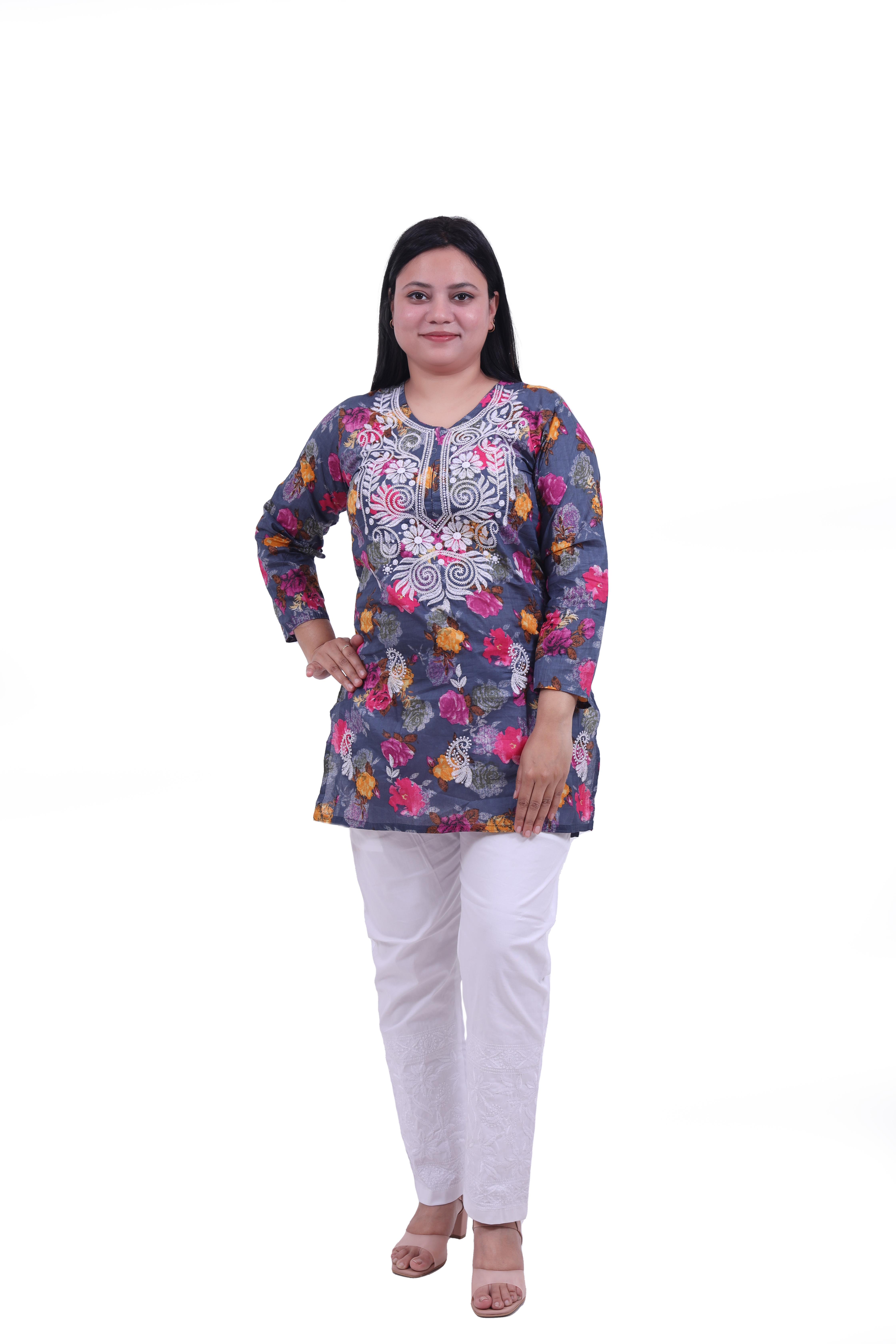 TABARRUK TIE and DYE Chikankari Kurti