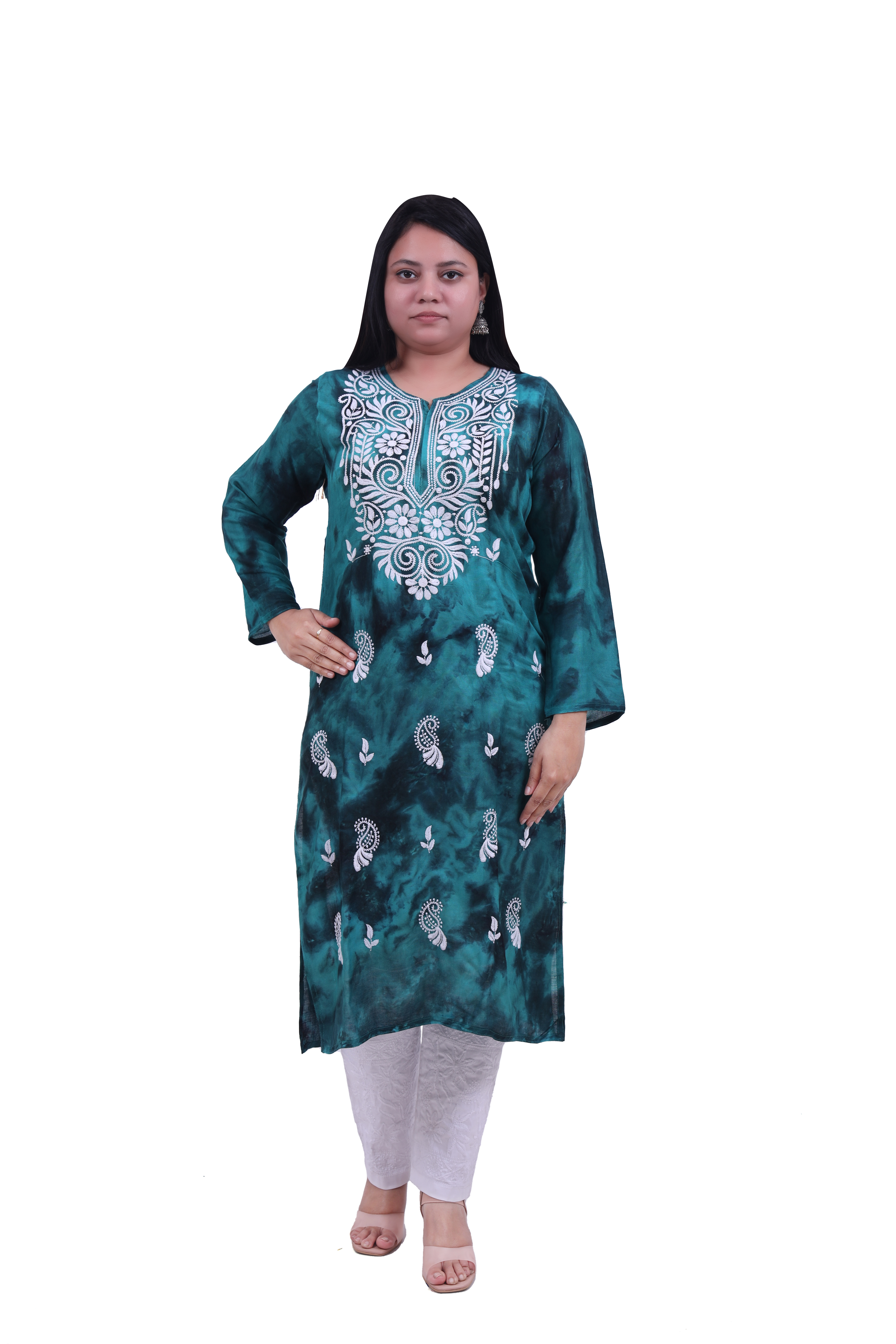 TABARRUK TIE and DYE Chikankari Kurti