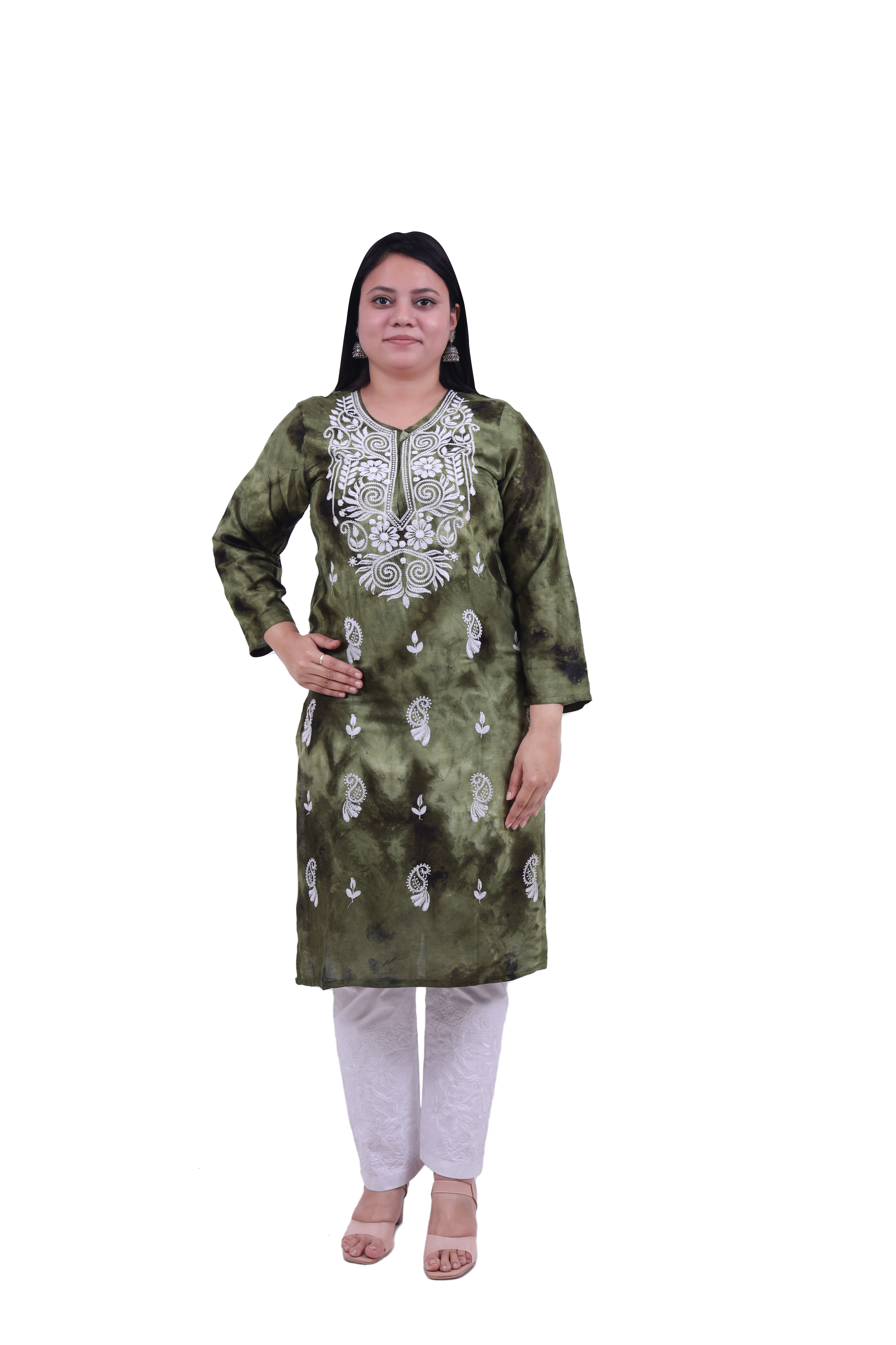 TABARRUK TIE and DYE Chikankari Kurti