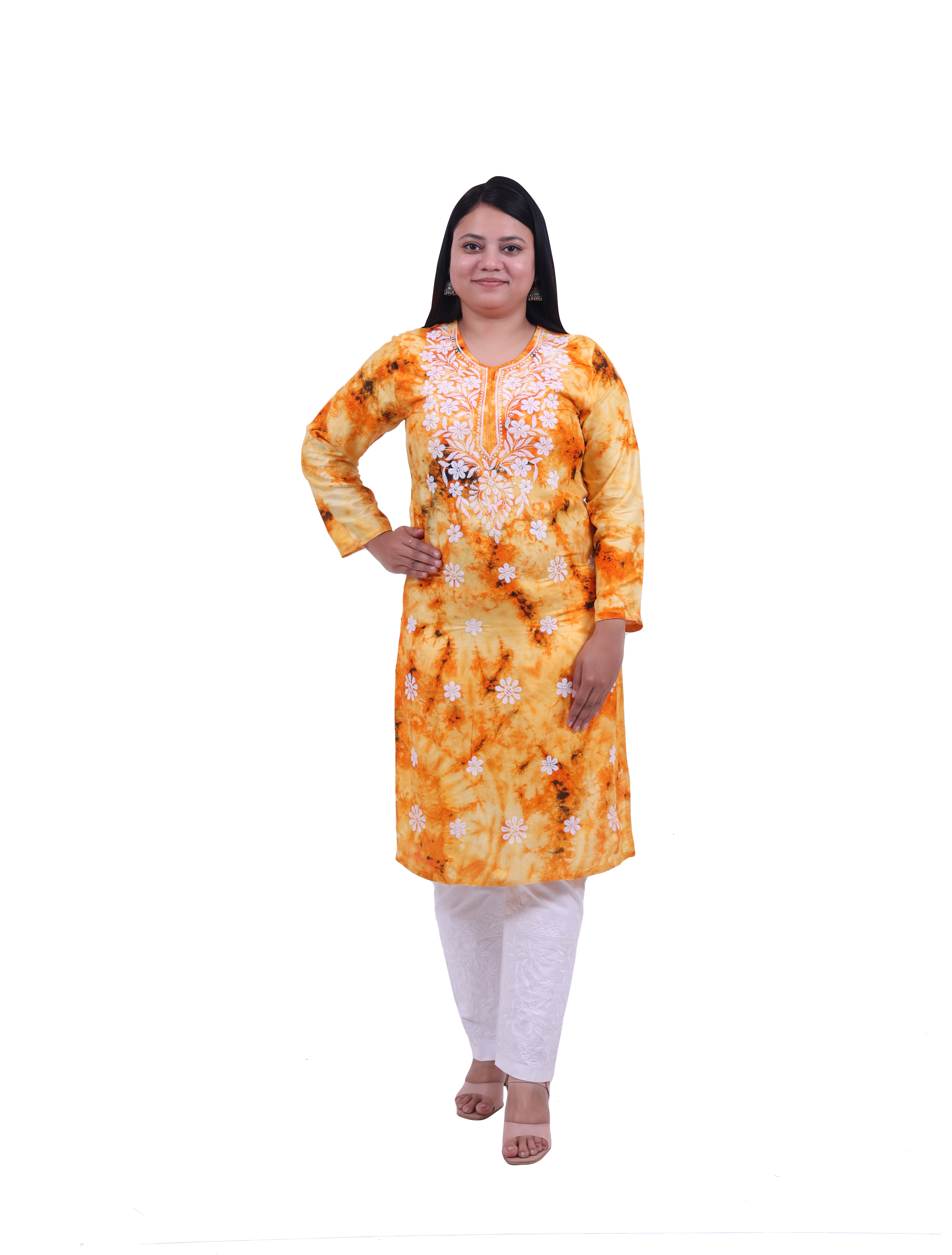 TABARRUK TIE and DYE Chikankari Kurti