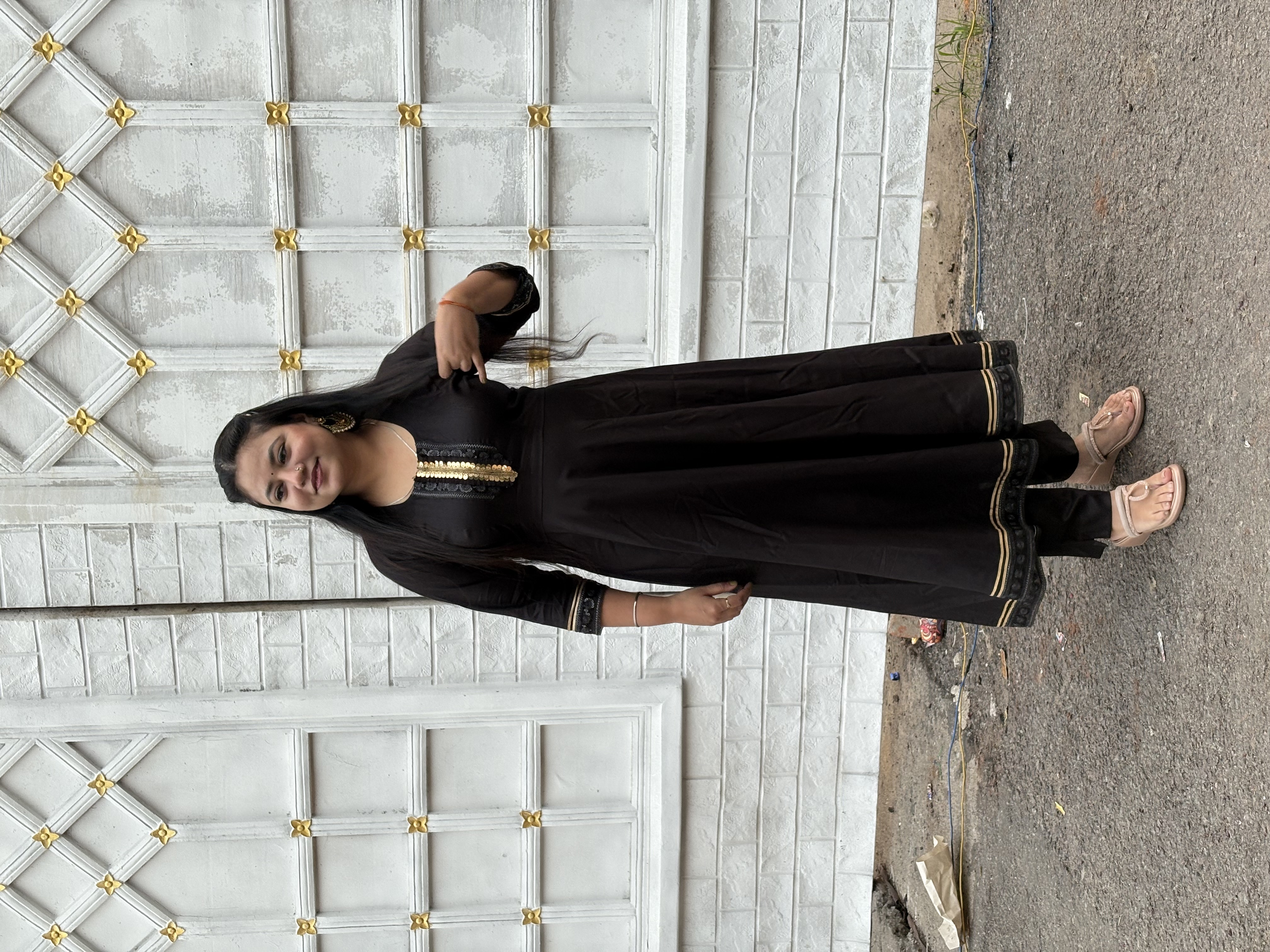 TABARRUK BLACK PARTY WEAR KURTA SET