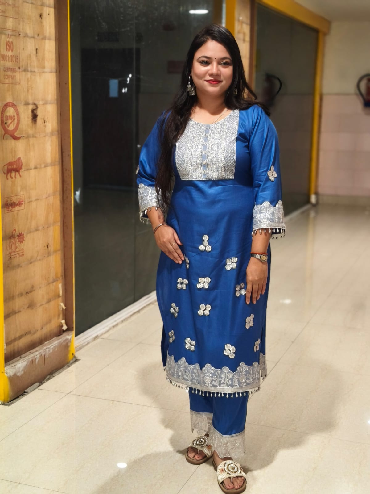 TABARRUK BLUE PARTY WEAR KURTA SET